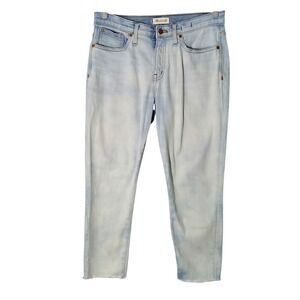 Madewell Jeans 30 9" High Rise Skinny Crop Cutoff Light Stonewash Stretch Causal